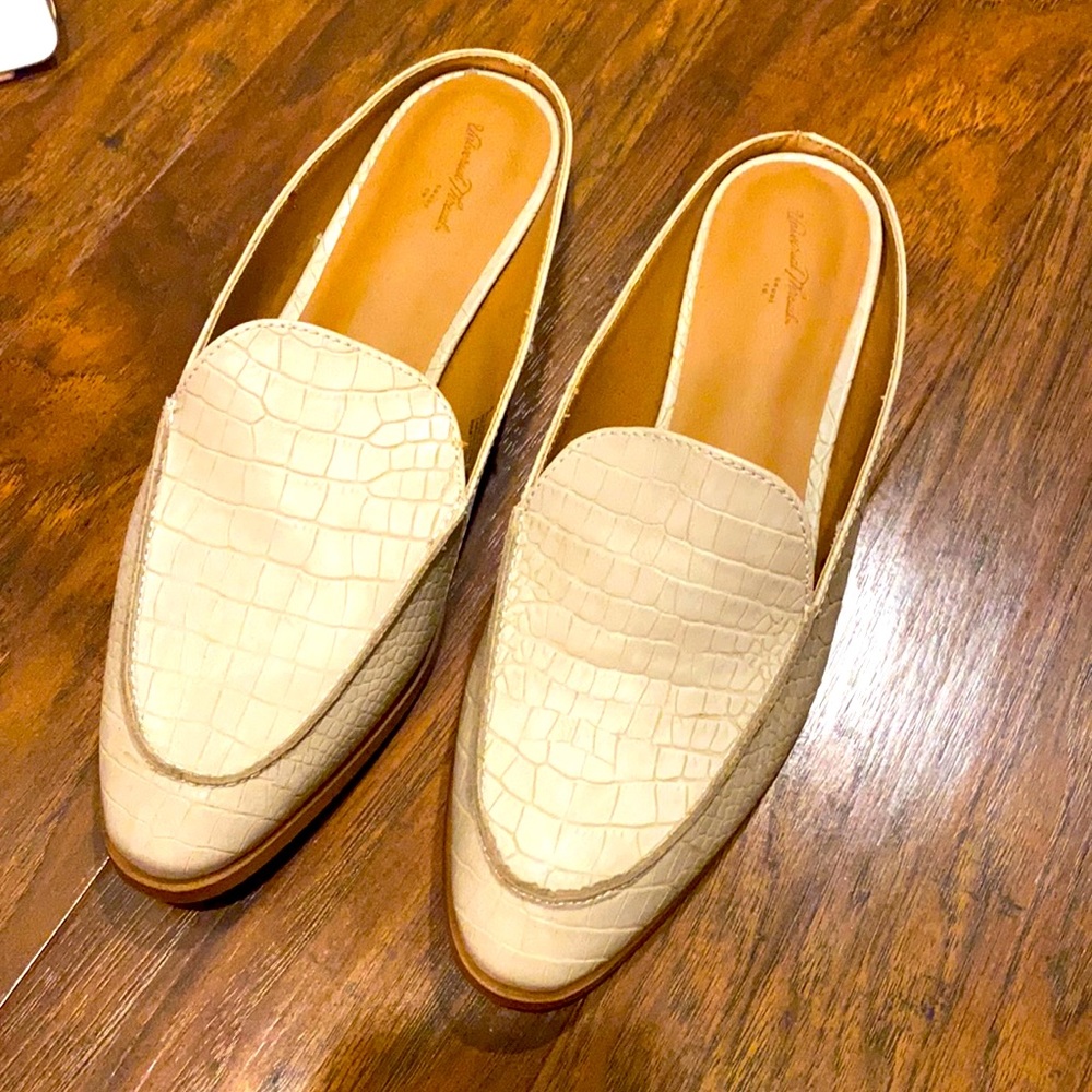 Grey snake skin mules. Size 8